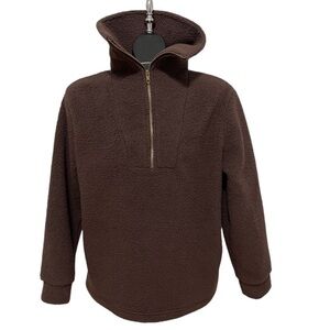 NWOT Women’s MONDETTA Sherpa Fleece Quarter Zip Chocolate Brown Size Medium
